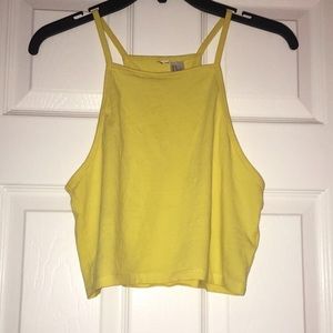 Yellow halter crop top